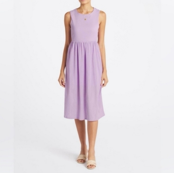 Kaileigh Amanda Lavender Purple Criss-Cross Back Midi Dress Size XXL NWOT - Picture 1 of 12